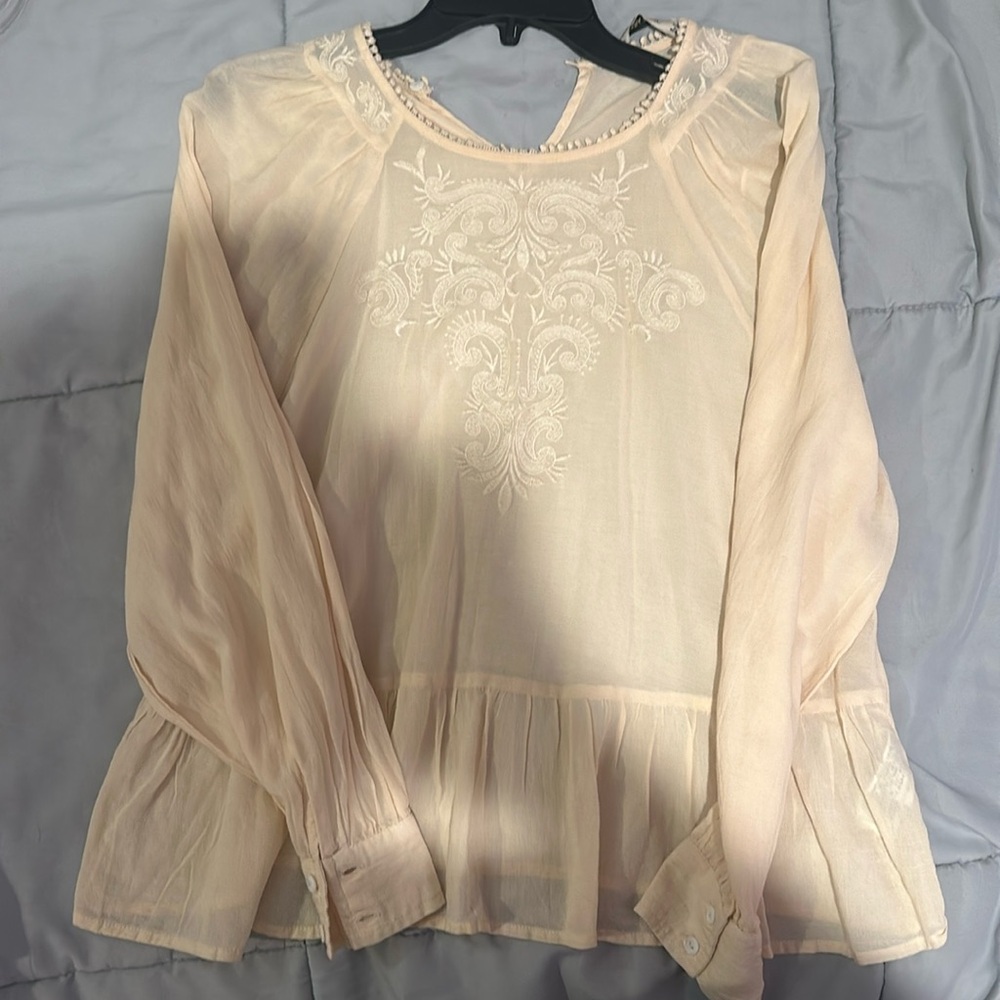 Zara Basic Beige Top - image 1